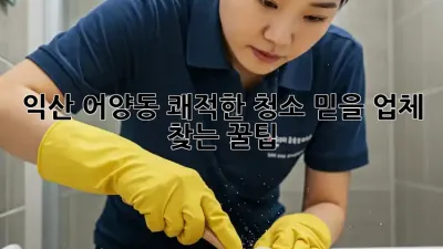 익산 어양동 쾌적한 청소🧹✨ 믿을 업체 찾는 꿀팁!